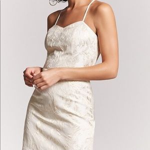 White and Gold Metallic Dress